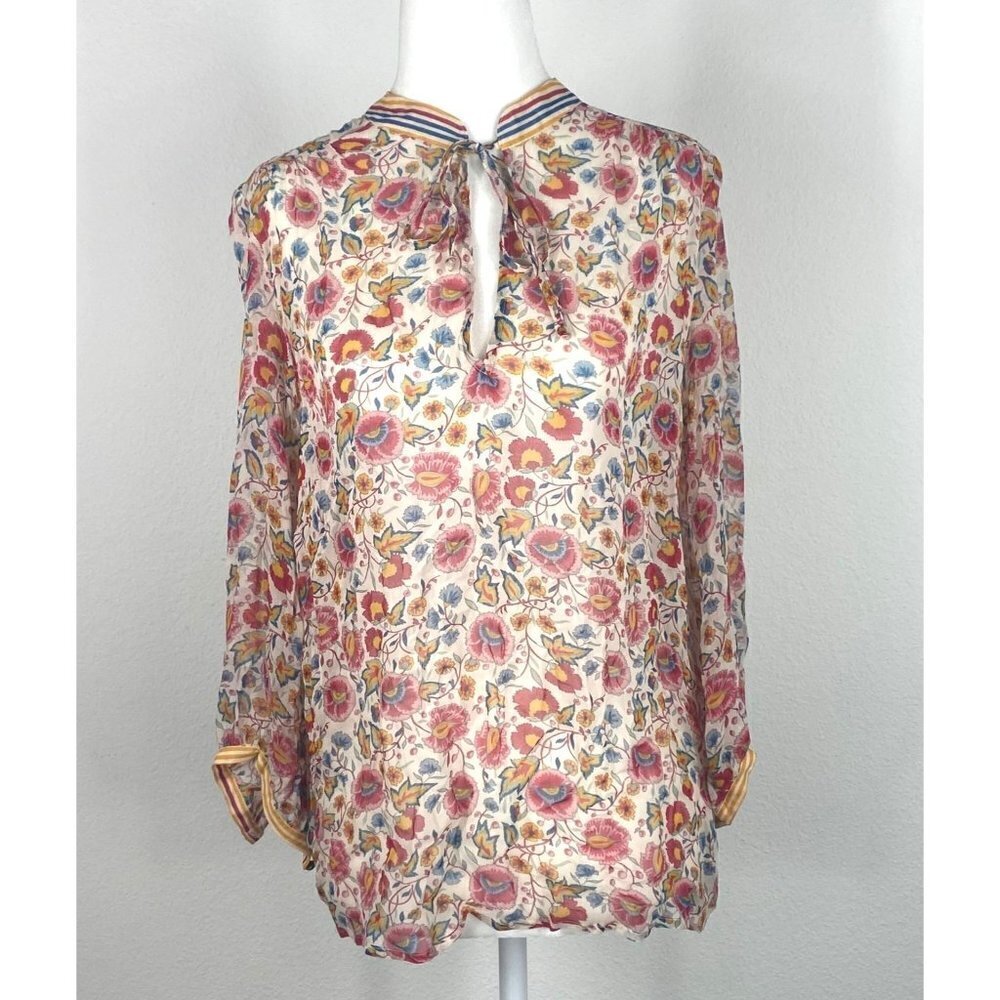Twelfth Street By Cynthia Vincent Silk Floral Blouse Size Small